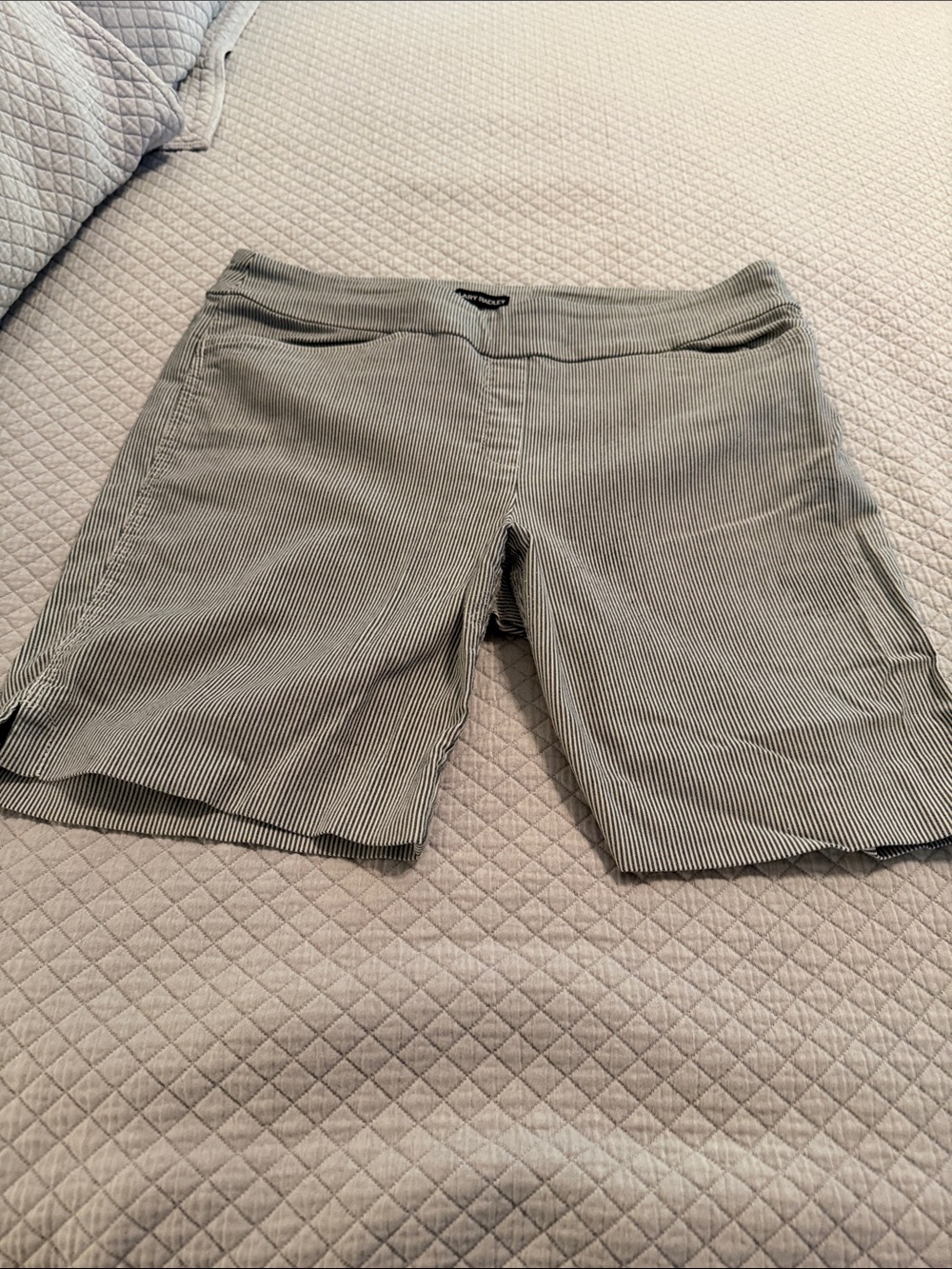 Hilary Radley blue Pinstripe Bermuda Shorts